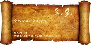Kovács Gejza névjegykártya