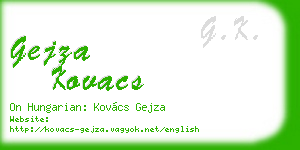 gejza kovacs business card